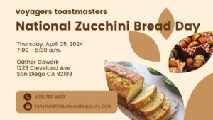 Join Voyagers for national Zuchchini Bread Day