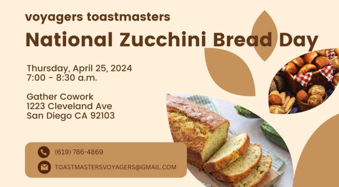 Join Voyagers as we celebrate National Zucchini Bread Day