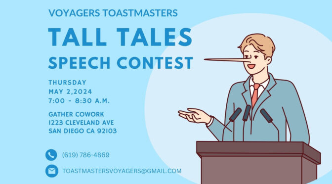 You are invited - Voyagers Tall tales Contest in Hillcrest - May 2
