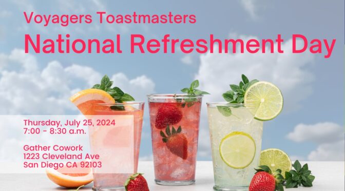 Come visit Voyagers Toastmasters in Hillcrest, downtown San Diego